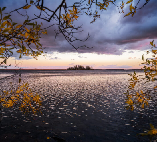 Sunset over one of the islands in Lac La Ronge