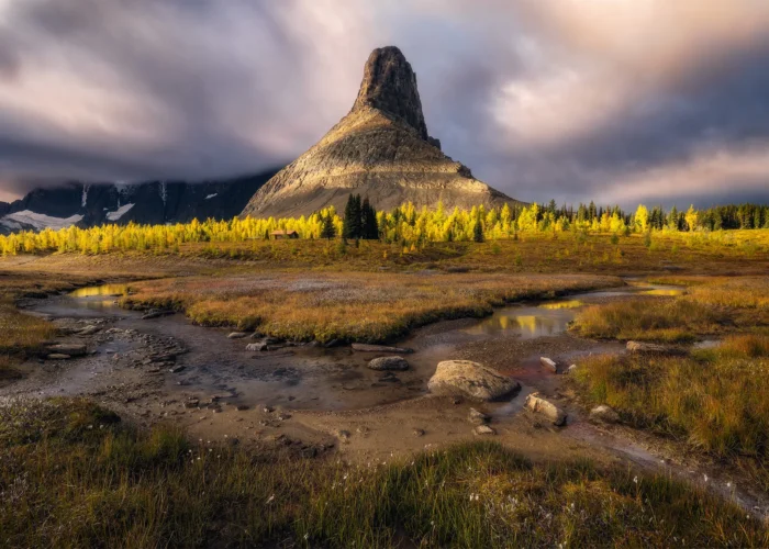 A landscape photograph of Mt Gray on The Rockwall Trail in Kootenay National Park